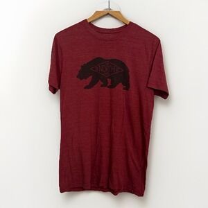 The North Face‎ T Shirt Mens Size Medium Red Slim Fit Bear Logo Short Sleeve
